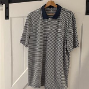 Southern Tide Navy and White Striped Polo Shirt